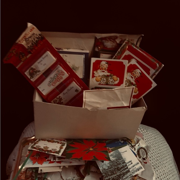 Full Box of Holiday/Christmas Tags And Holiday/Christmas Stickers - Vintage - Picture 2 of 11
